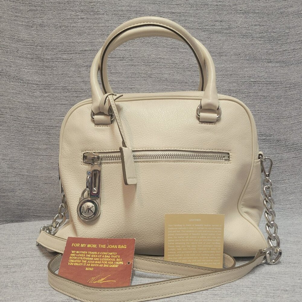 MICHAEL Michael Kors Knox Large Satchel- Vanilla
